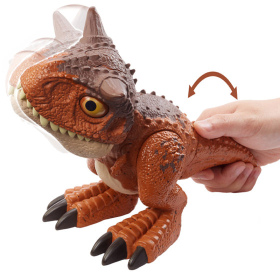 Meitai Jurassic World Q version interactive cute pet Niu long HBY85 boy dinosaur toy sound effect interactive linkage