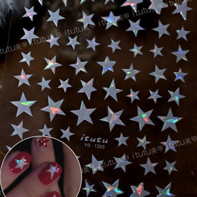 New Style Hot Red Gold Colorful Five-Pointed Star New Year Nail Art Stickers Shell Light Star Stickers Small Star Adhesive Stickers New Style Hot Red Gold Colorful Five-Pointed Star New Year Nail Art Stickers Shell Light Star Stickers Small Star Adhesive Stickers
