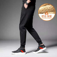 加绒加厚运动裤男2024冬季韩版修向男士运动休闲束脚羊羔绒休闲裤