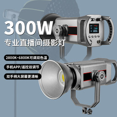 工場の新型スポット300W常亮太陽灯撮影生中継美顔補光灯ダブルハンドルCOB撮影灯