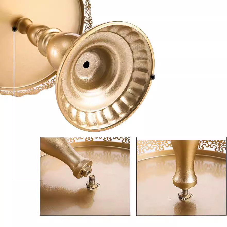 Amazon tres piezas de hierro forjado mesa de postres decoración estante de exhibición bandeja de pastel refresco estante de comida fría mesa de descanso de té