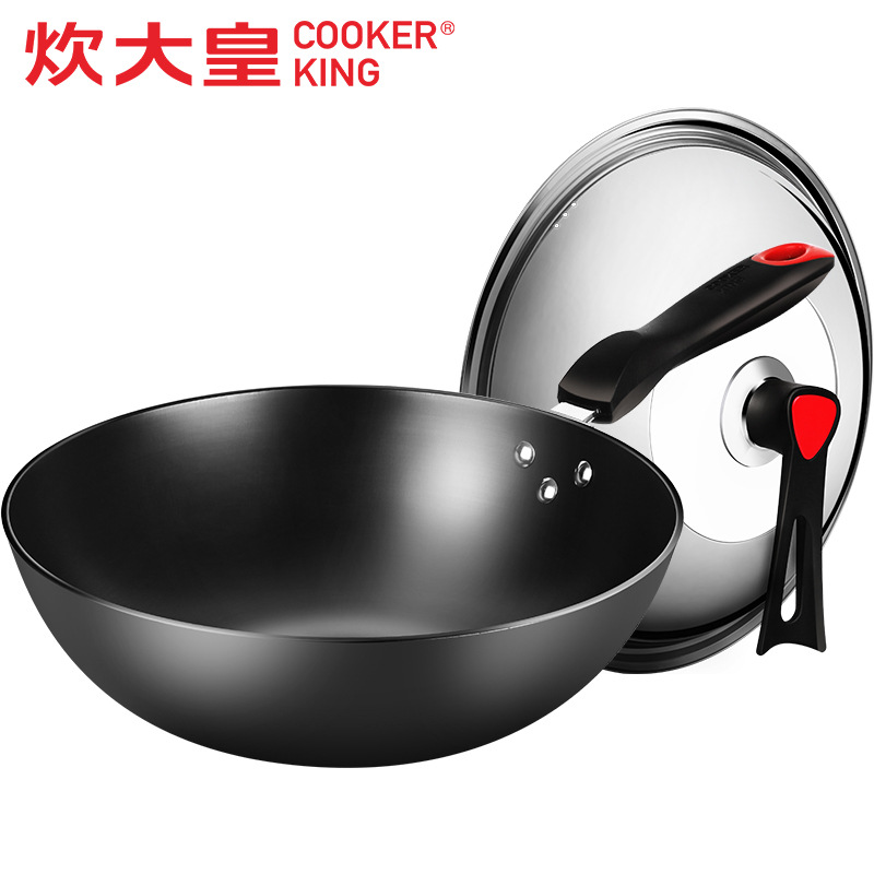 Factory Direct Sale Cast Iron Skillet Household Non-Coated Stir-Frying Pan Traditional Old Style Iron Pan Electric and Gas Stove Compatible