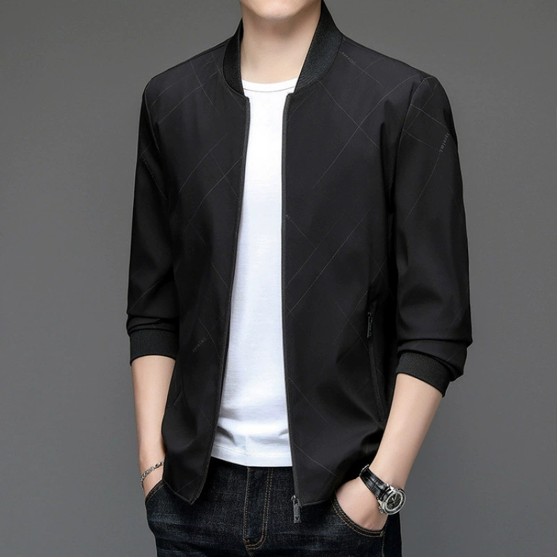 Spring thin jacket for leisure, for middle-aged man, loose fit, for middle age