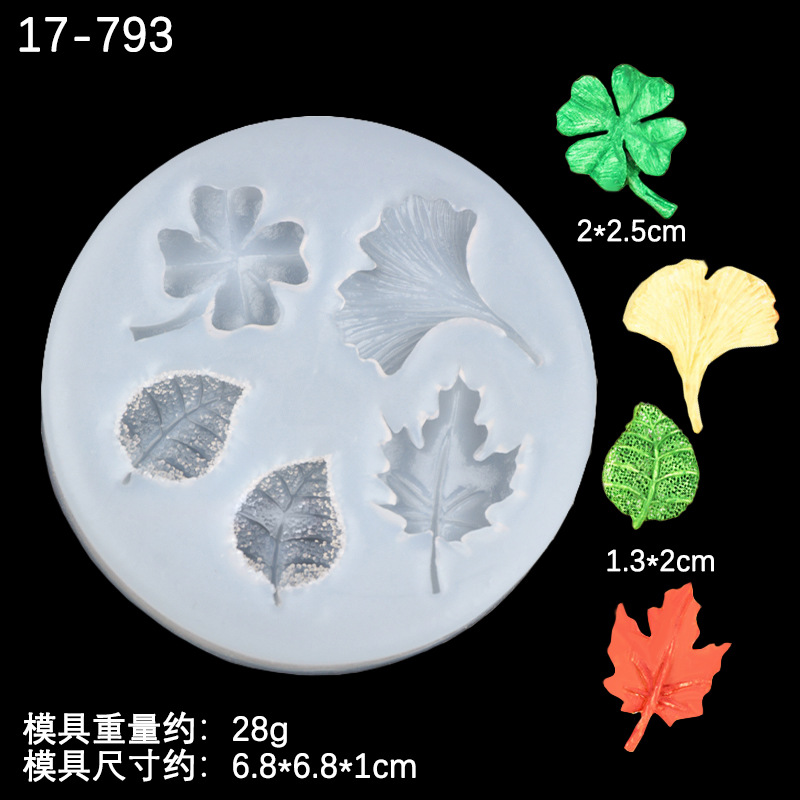 Hoja de arce ginkgo hoja forma de hornear pastel decoración molde de silicona epoxi yeso chocolate fondant Silicona