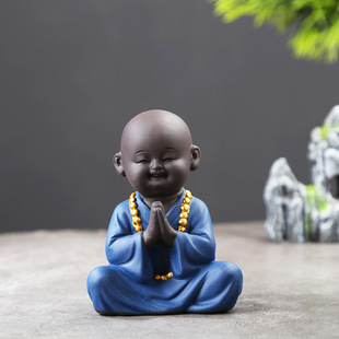 Kung Fu little monk tea pet car ornaments purple sand can raise Zen decorations tea table decoration tea ceremony tea table wholesale