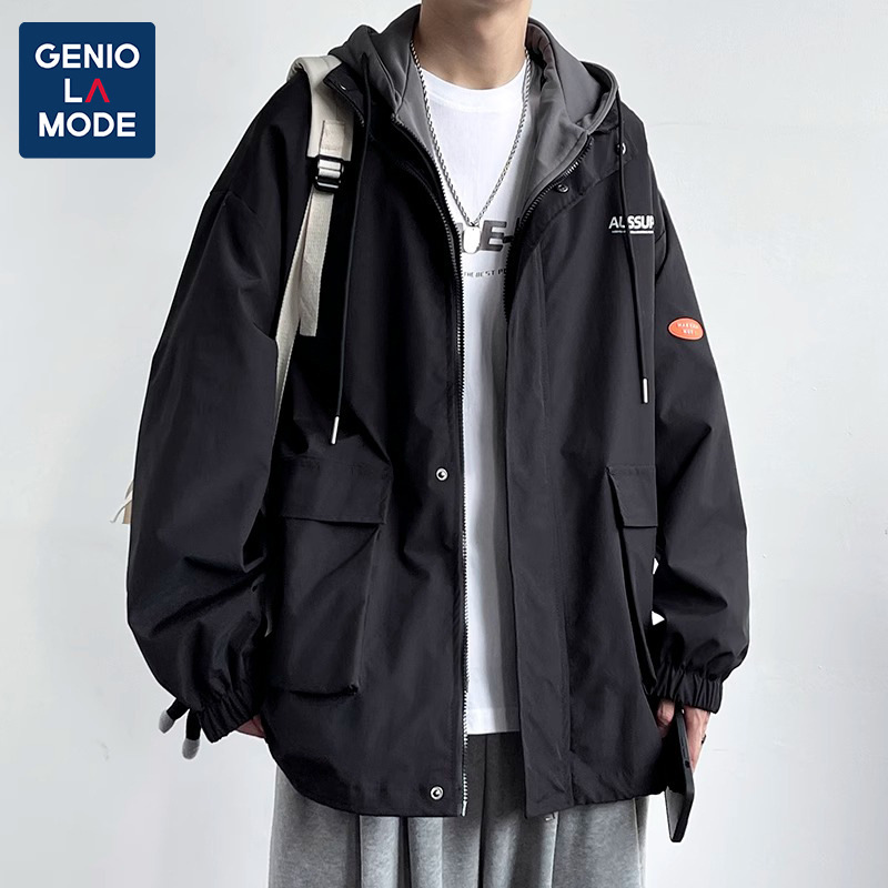 森马集团GENIOLAMODE假两件外套男款春秋季青少年2025休闲上衣服