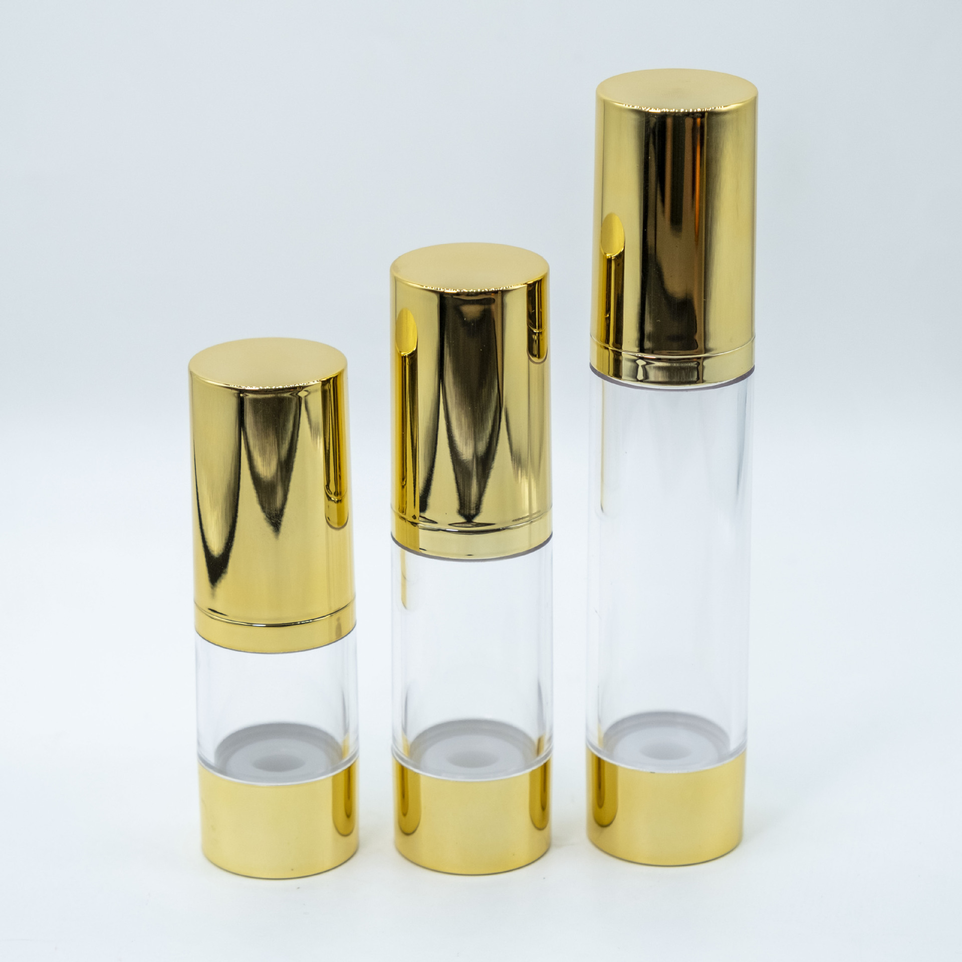 厂家直销 新款电化铝真空塑料瓶 化妆品水乳面霜瓶子 30ml 50ml