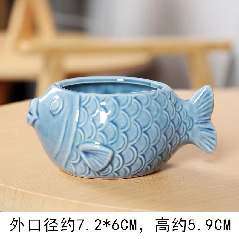 Maceta de cerámica con diseño de animales de dibujos animados al por mayor de fábrica, estilo zakka y nórdico, ideal para suculentas, transfronterizo, tamaños pequeños y medianos