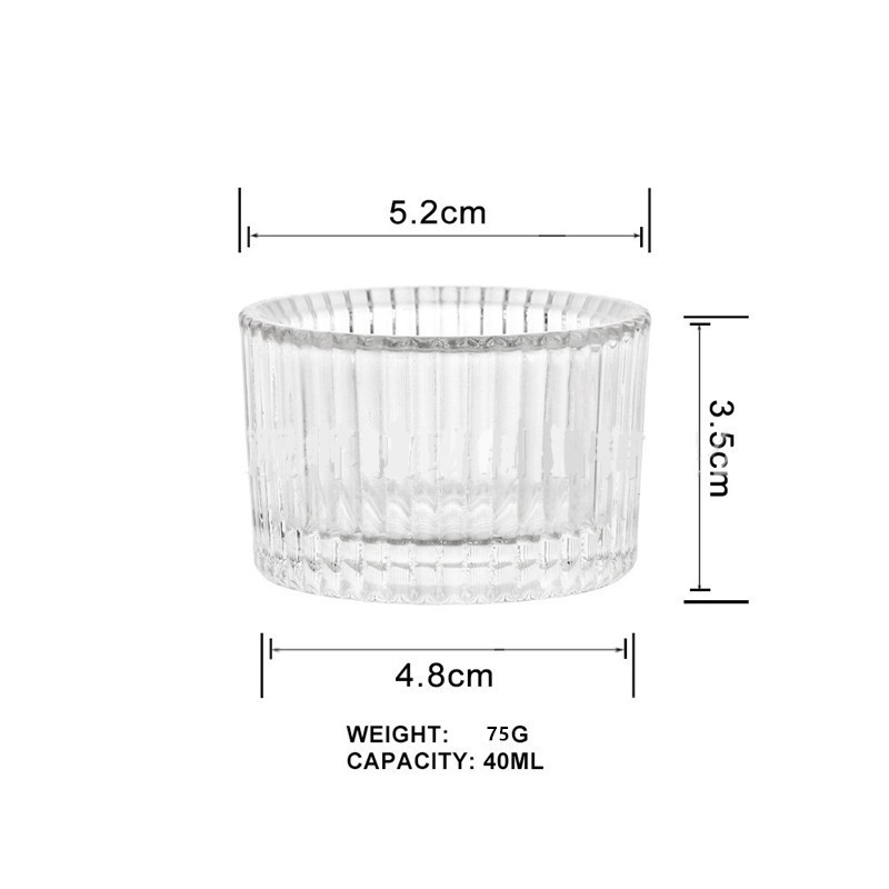 ins细条纹简约蜡烛杯气氛布置玻璃香薰蜡烛烛杯创意罐蜡烛台摆件