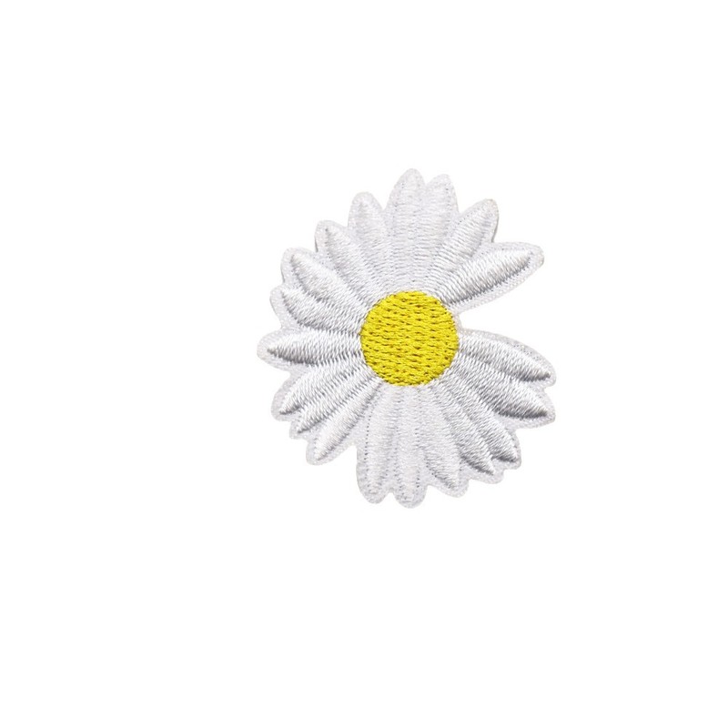 Amazon ベストセラー花アクセサリー布ステッカーデイジーコンピュータ刺繍ステッカー DIY 穴パッチステッカー在庫卸売|undefined