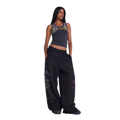 Vintage American Streetwear Jaded London Trend Print Loose Wide Leg Straight Leg Casual Sweatpants