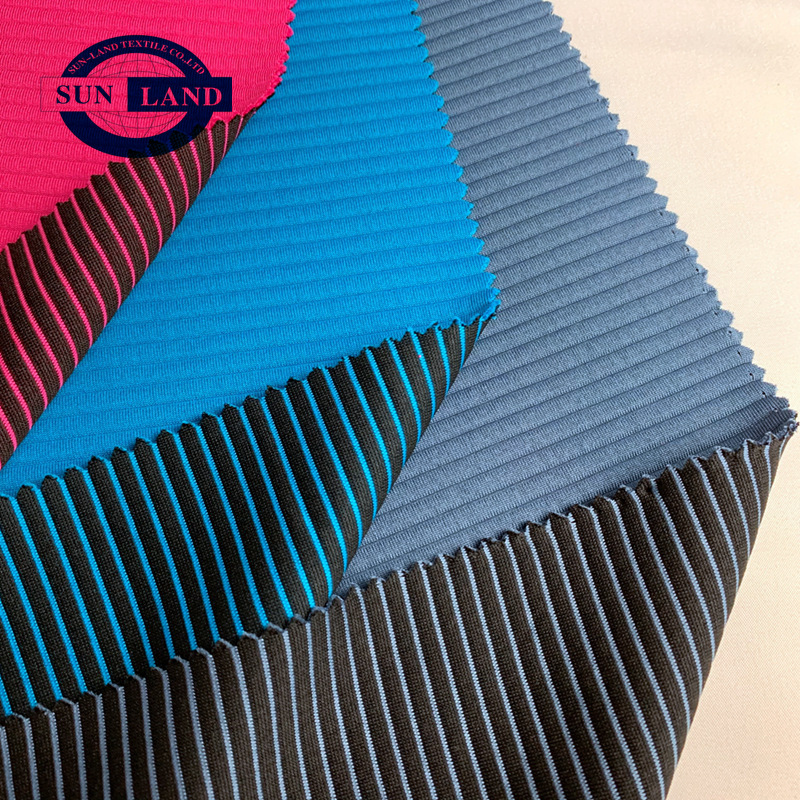 色织条纹楼梯布全涤宽条夹棉空气层面料