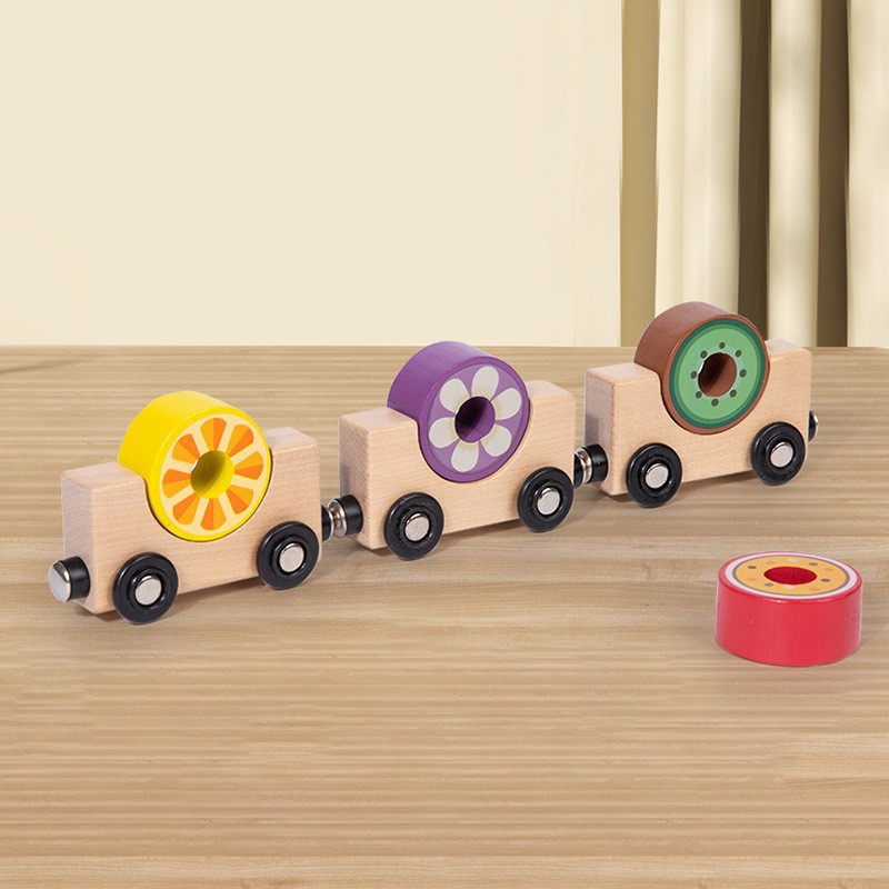 Educación temprana Ilustración forma digital cognición niños madera creativa granja bloques de construcción bebé dibujos animados bloques de construcción Coche