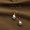 Earrings from pearl, cute resin, accessory, Japanese and Korean, simple and elegant design