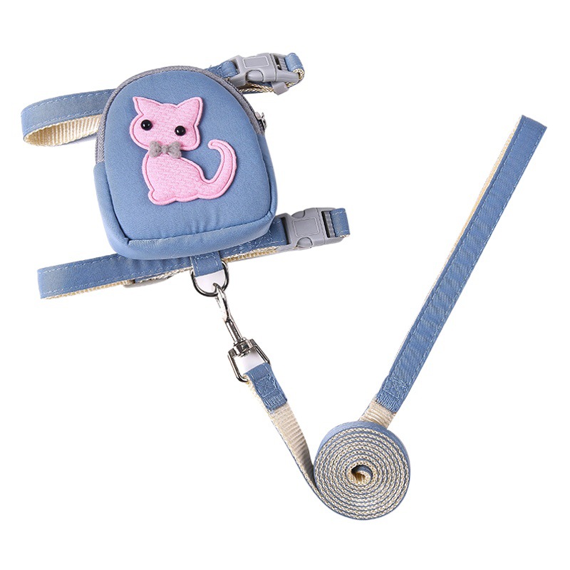 Mochila para mascotas oso de peluche Correa gato perro correa de pecho Cadena de perro cuerda para caminar monedero gato cuerda para caminar