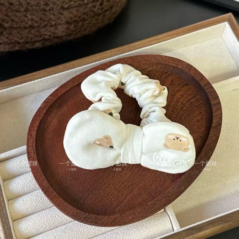 甜妹可爱卡通小熊蝴蝶结发圈甜美少女心百搭新款发饰发绳头绳发饰|undefined