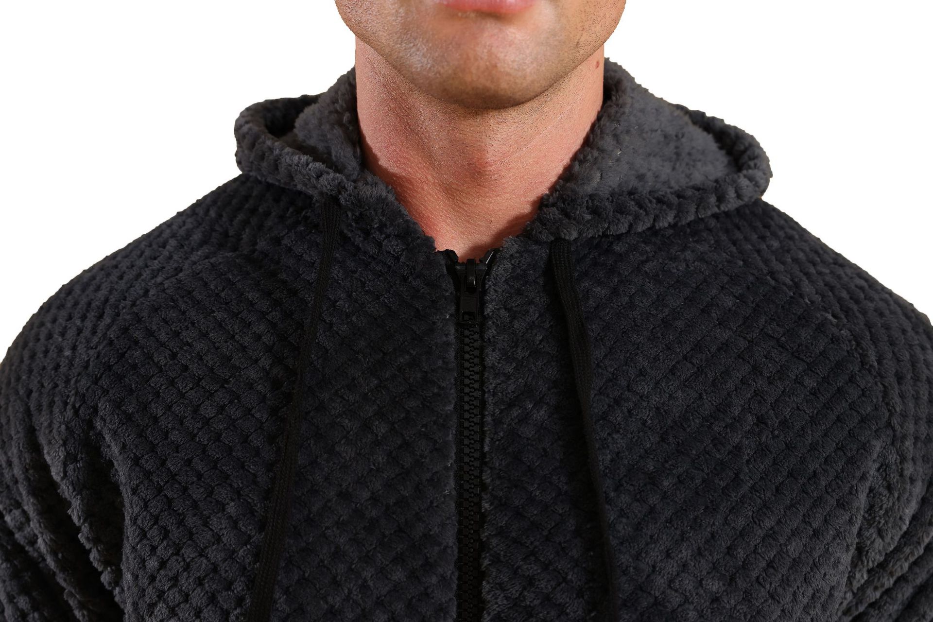 men's hooded thickened double faced velvet camouflage jumpsuit home clothes pajamas_voghion.com