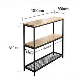铁艺实木玄关桌北欧落地置物架客厅靠墙餐边柜沙发背几ins风条几
