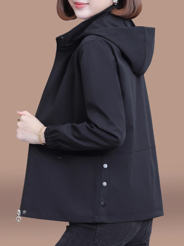 休闲外套女春秋款2025新款中年妈妈秋装宽松百搭夹克女士短款上衣|undefined