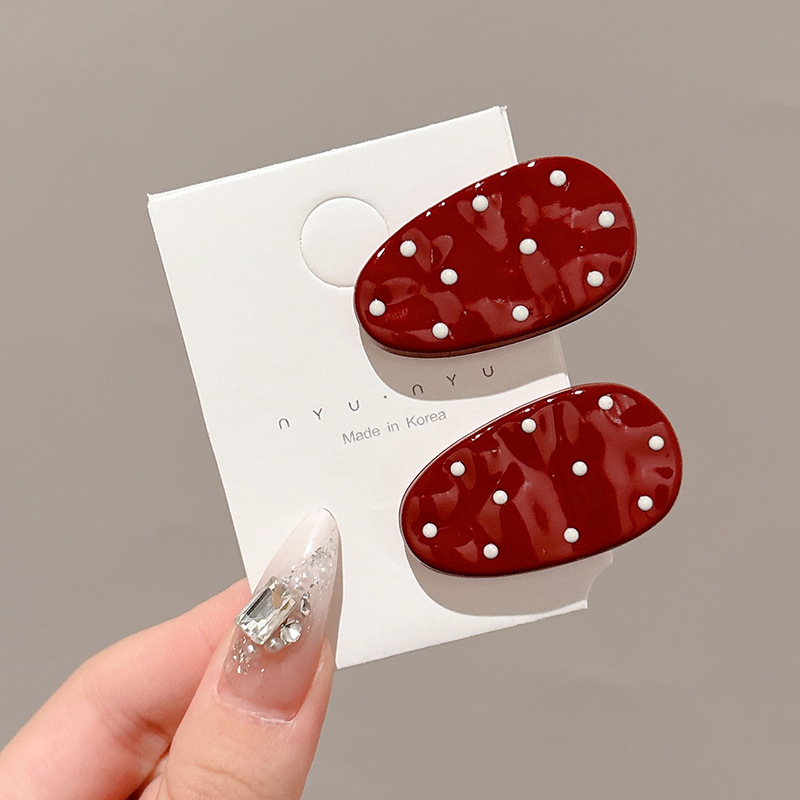 Crema ondulado punto arco clip para el cabello de la mujer adorable lateral cabello roto frisa clip de boca de pato clip para la niña clip para el cabello