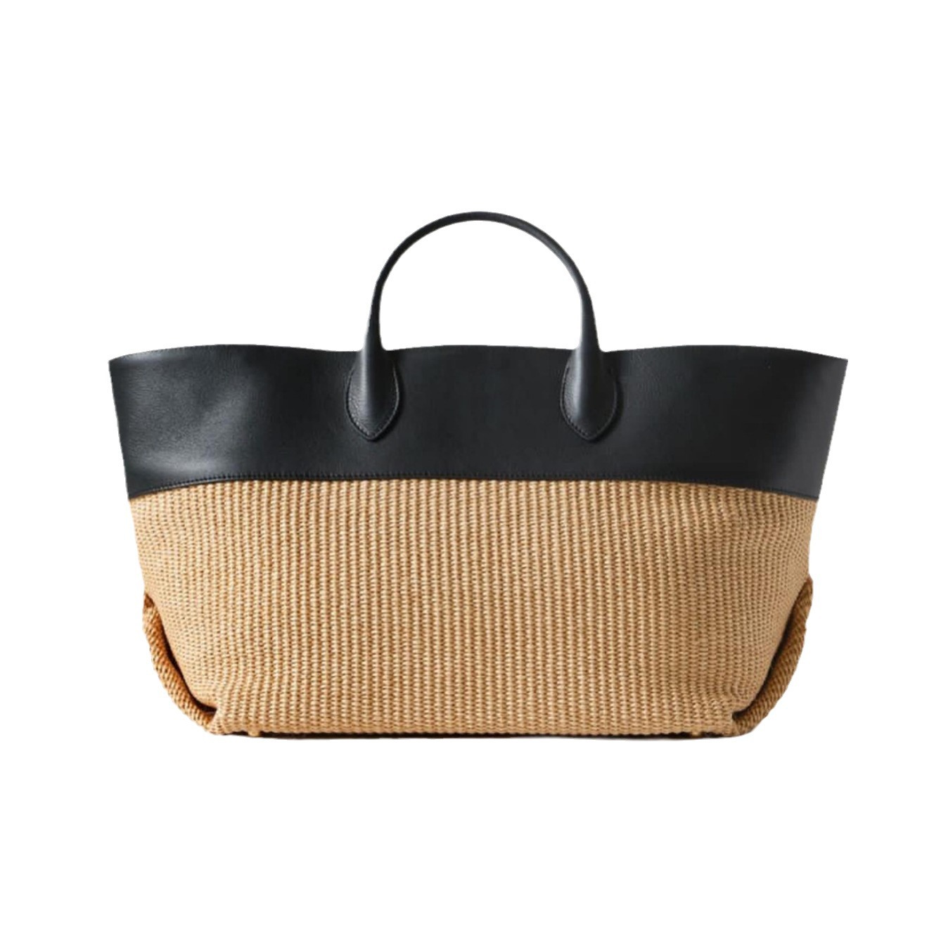 Niche Design French Minimalist Commuter Spliced Straw Tote Bag 2024 New Large Capacity Handbag For Women - Thumbnail 5