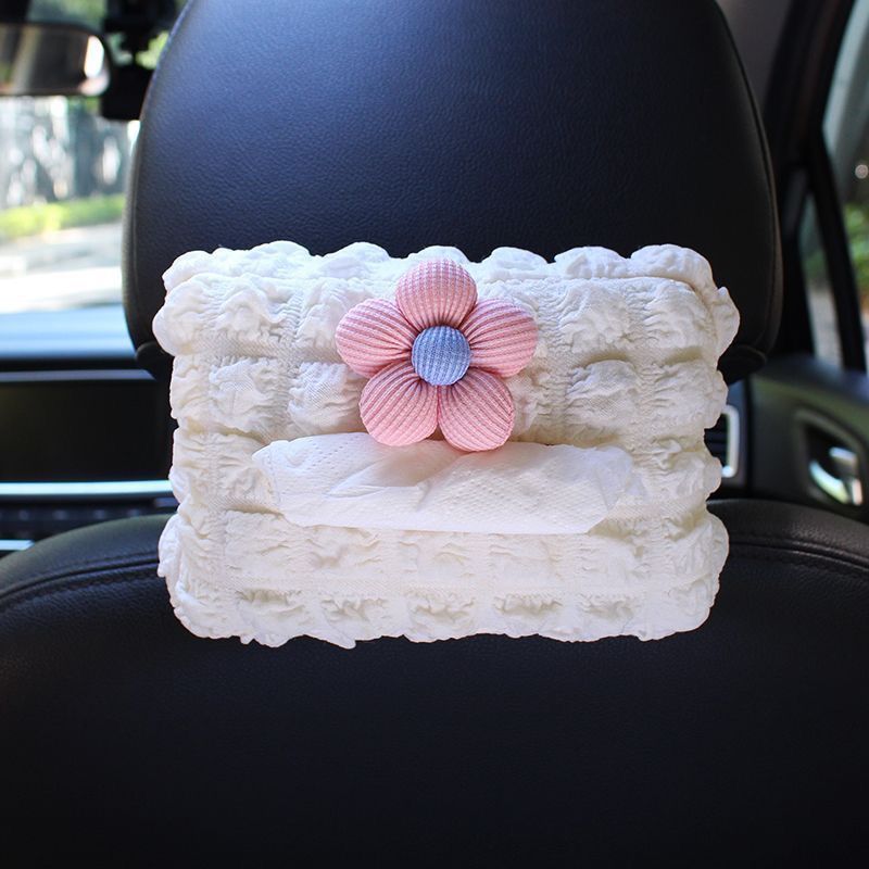 Car Tissue Box, Car Tissue Box, Armrest Box, Sun Visor, Seat Hanging, Cute and Simple Car Interior Decoration for Girls