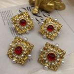 复古宫廷风耳饰镀真金镶宝石钻珍珠雕刻花纹银针耳钉耳夹气质耳环