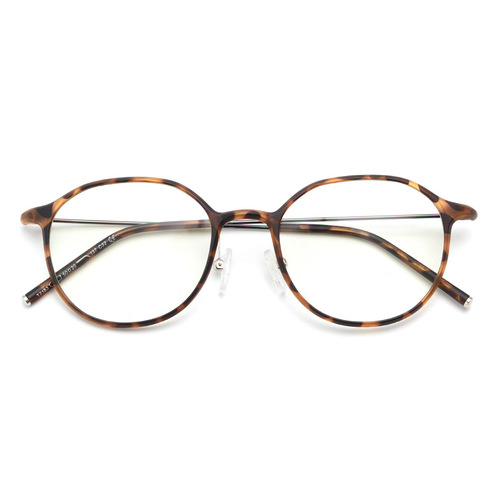 T7183 Korean Round Thin Rim Lightweight Near-Sighted Eyeglass Frame for Women, Neutral Tone, Literary Style, Plain Lens for Men, Instagram Style