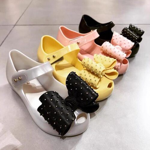 Melissa Girls' Shoes 2024 New Children's Sandals Summer Princess Shoes Soft Sole Fish Mouth Single Shoes Middle Children Jelly Shoes