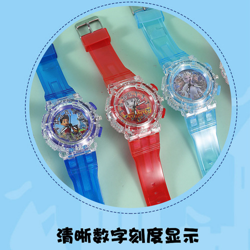 Factory Ice Princess Rainbow Light Watch Fashion Creative Children's Watch Ultraman Glowing Watch