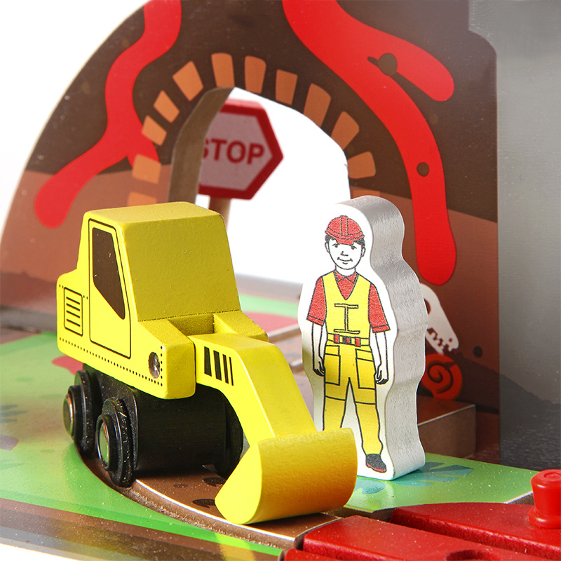 Children's toy track car set electric car toy building blocks children's game table simulated train model