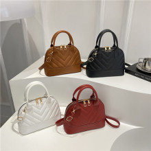 批发高级感手提贝壳包女包2025夏新款时尚条纹单肩包网红潮斜挎包