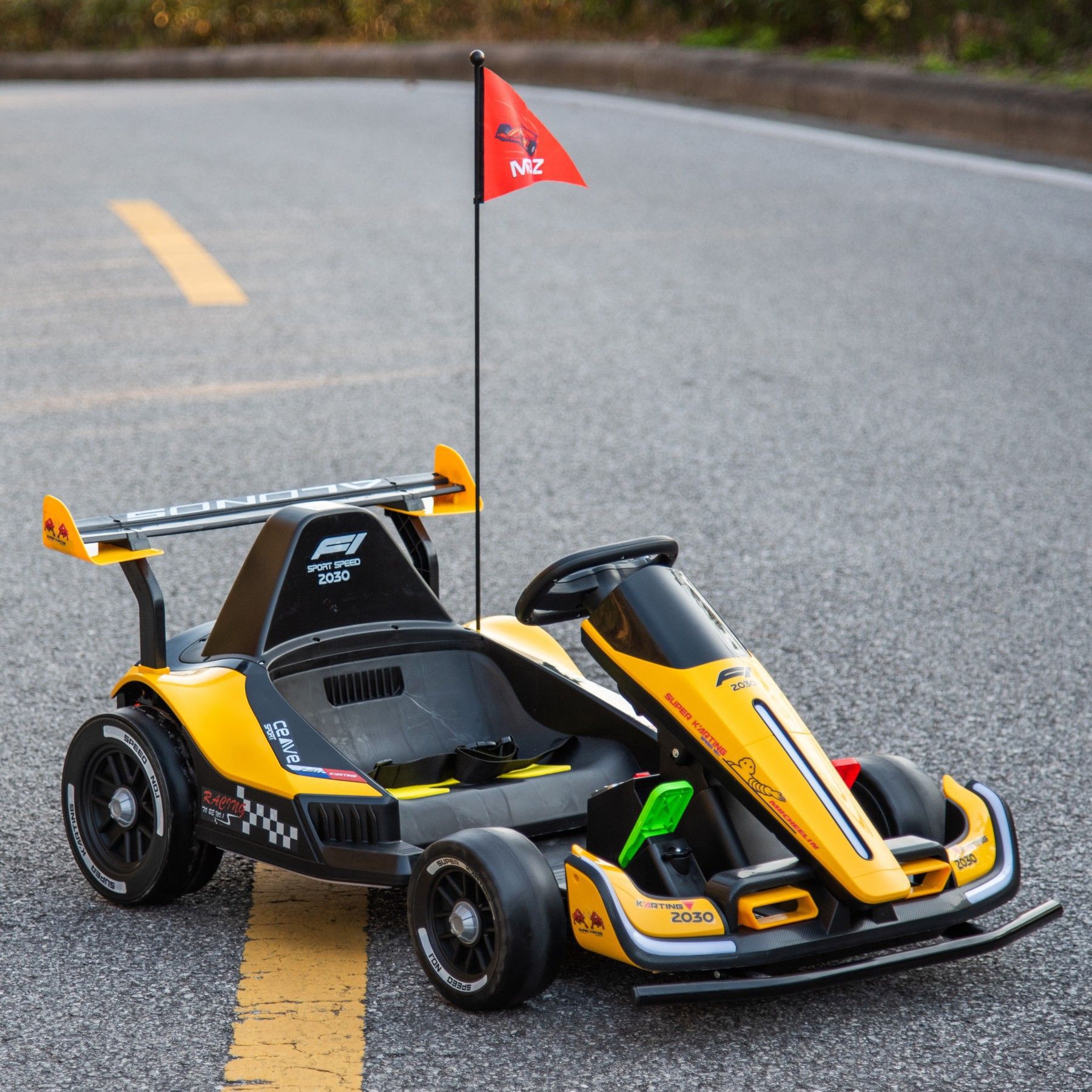 Желтые износостойкие шины для заднего колеса, шлем, защитное снаряжение, беззвучный мотор, 24v