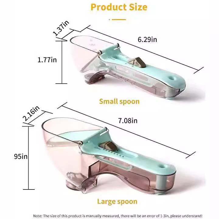 Measuring spoon, adjustable set, plastic key bag, 2 pieces