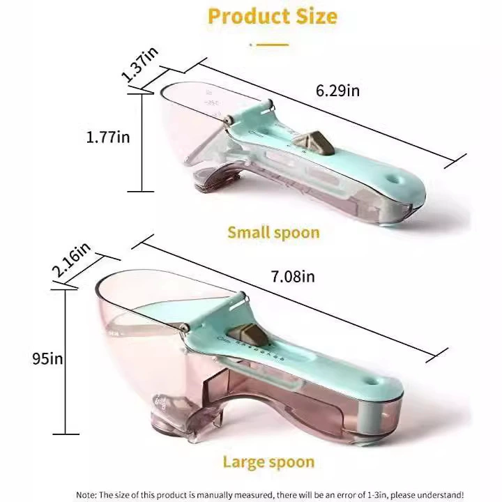 Measuring spoon, adjustable set, plastic key bag, 2 pieces