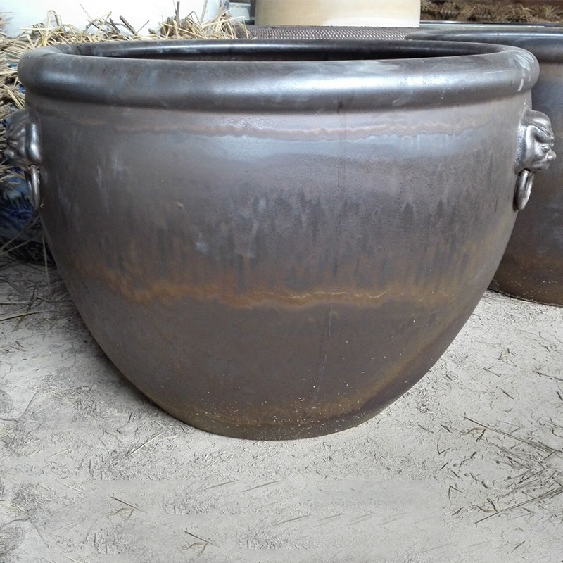 酒店中式古典陶瓷大缸 色釉风水庭院睡莲荷花缸鱼缸 陶瓷工艺品|ms