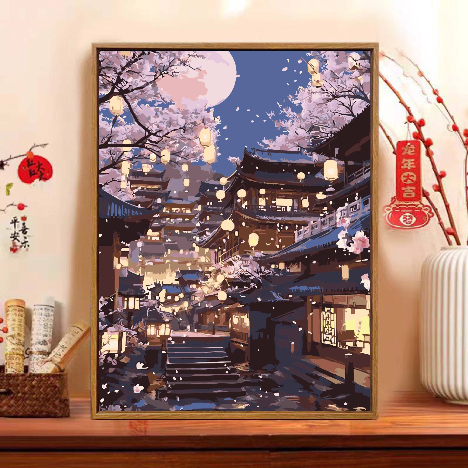 Floral pintura al óleo digital diy pintura de relleno adulto pintado a mano paisaje pintado a mano pintado acrílico pintura decorativa