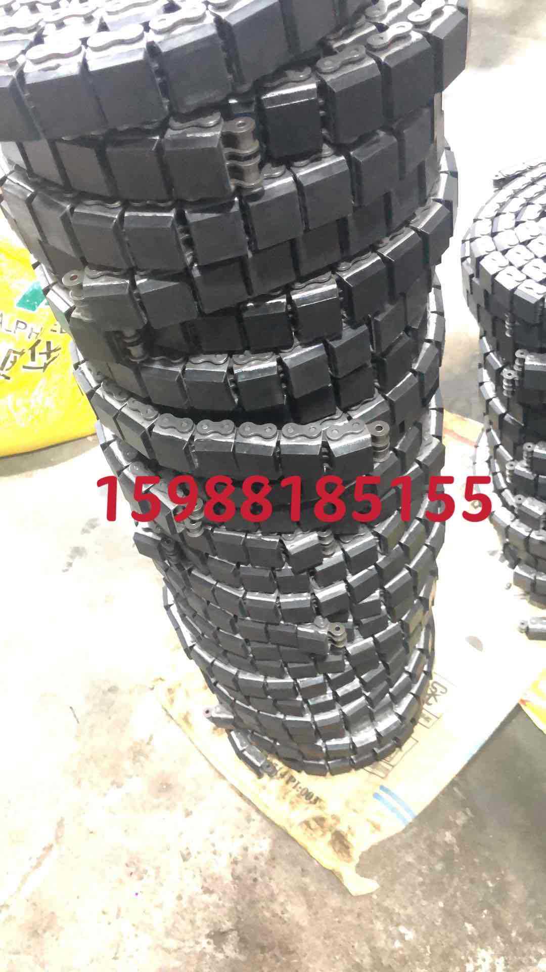 4分08B-G1 08B-G2坦克链橡胶链条U型盖板输送链条10B双排包胶链条