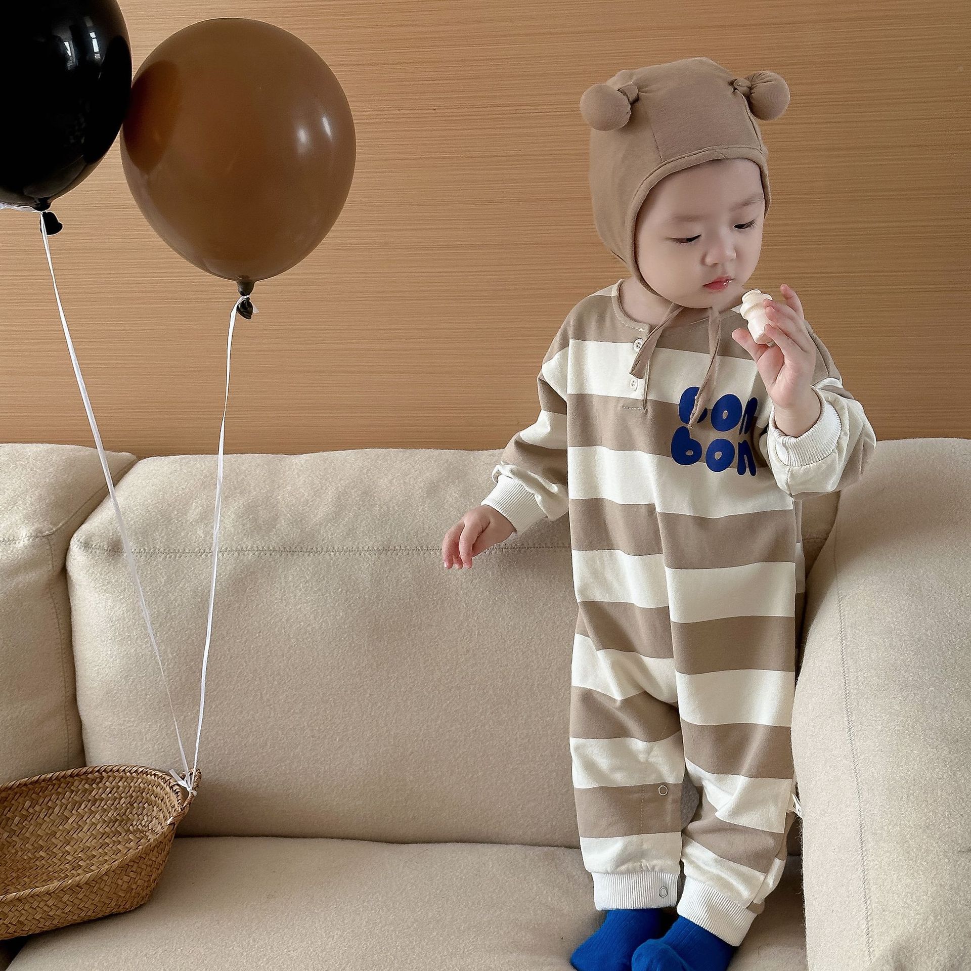 Bebé mono primavera estilo coreano ropa para niños primavera mameluco del bebé manga larga vaina primavera mameluco