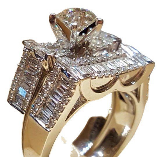 Zhenrong ebay cross-border supply hot diamond ring women wish new eight hearts eight arrows simulation engagement ring