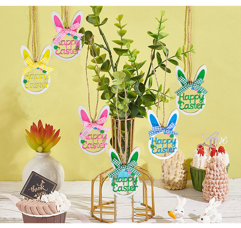 Simple Style Rabbit Letter Wood Boxwood Daily Festival Hanging Ornaments display picture 3