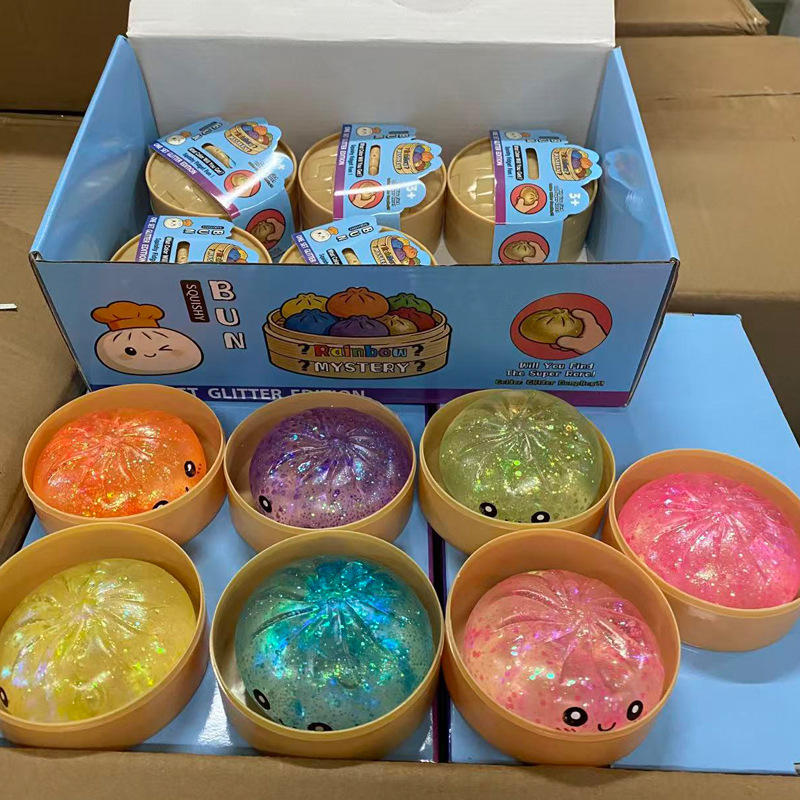 Bollos de bolos de pop transfronterizos, pellizco de pellizco, descompresión de bolos de simulación suaves, forma de bolos de imitación encantadora, interesante, no pegajoso, alivio de la aburrimiento.