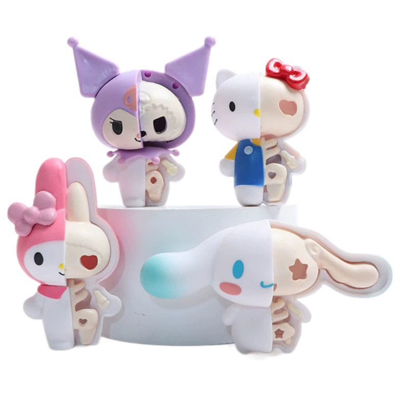 Минифигурка Hello Kitty скелет, капсульная игрушка (4 варианта), ПВХ, 6–8 см