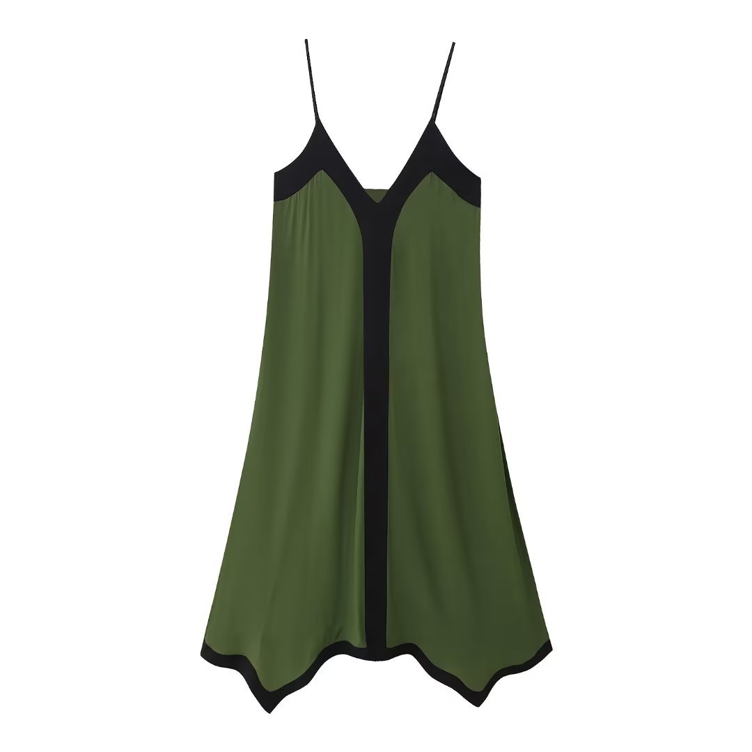 Women's Strap Dress Streetwear V Neck Sleeveless Color Block Midi Dress Holiday Daily display picture 7