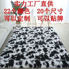 跨境丝毛扎染客厅卧室床边地毯地垫床边毯长毛毛绒浴室门垫脚垫