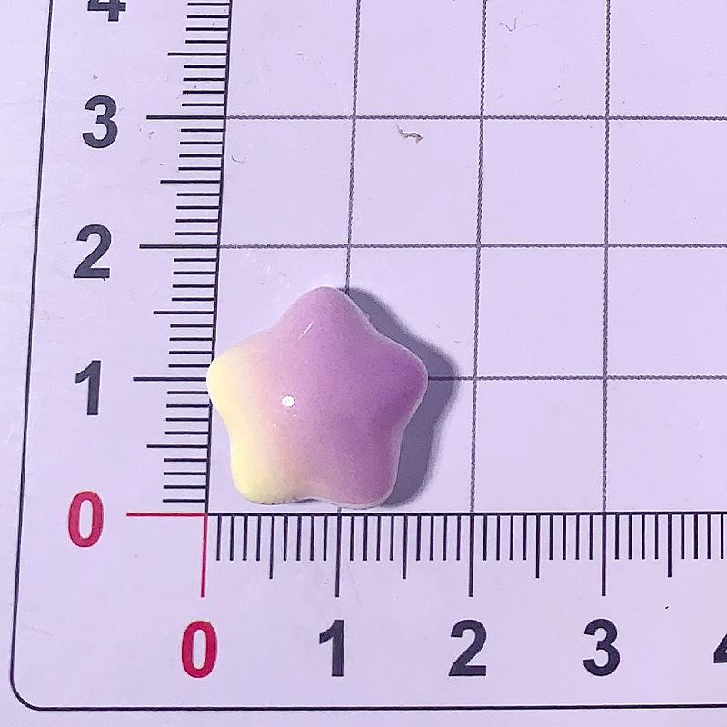 Nuevo macaron doble gradiente estrella accesorios de resina DIY horquilla accesorios para el cabello teléfono móvil Shell llavero casero material