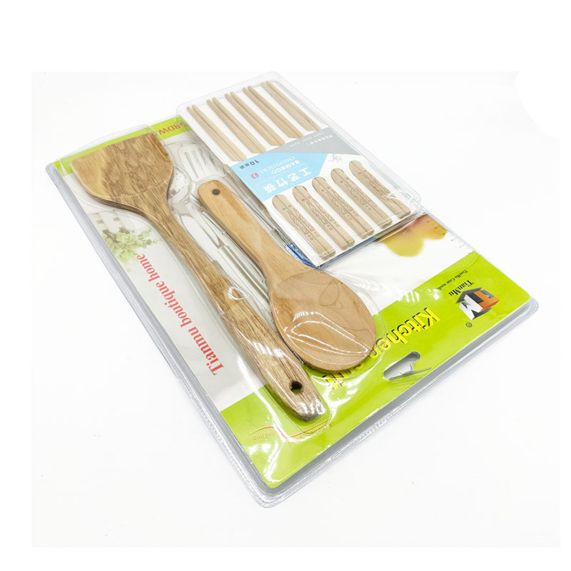 Herramientas de cocina productos de bambú cucharas de pala clip de alimentos cocina 4 piezas