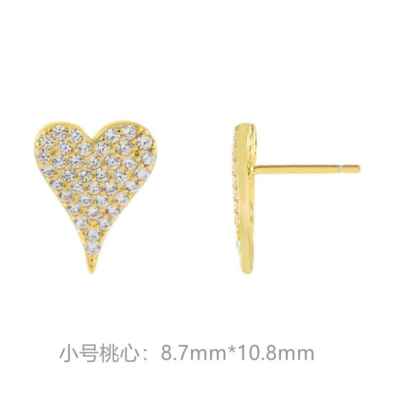 Fashion Simple Copper Inlaid Zircon Long Heart Earrings display picture 7