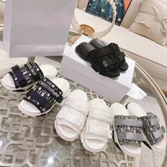 2025新款D家 拖鞋女外穿沙滩运动老爹增高厚底松糕底魔术贴休闲拖