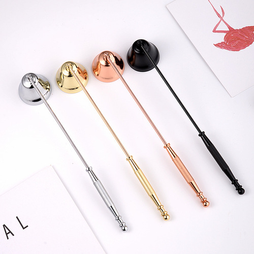 Manufacturer stainless steel aromatherapy candle extinguisher tool three-piece set candle wick scissors bell cover hook wholesale